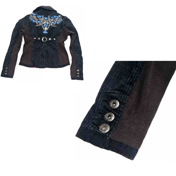 Rare Gem!! EUC Vintage Free People Embroidered Mixed Print Jacket Size 2 - Picture 8 of 11